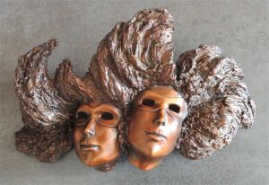 Masques (Bronze 2 têtes)